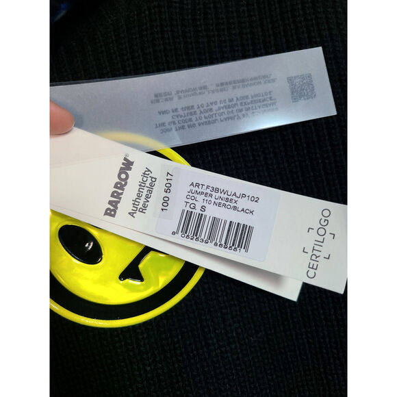 Barrow Logo-Embroidered Wool-Blend Jumper Sweater Unisex Size Small NWT - Picture 10 of 10